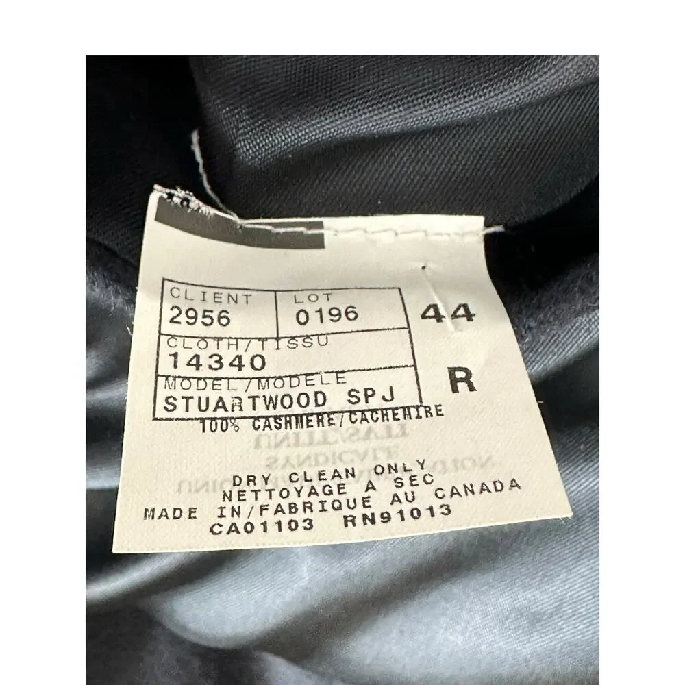 Barneys New York Jacket Mens‎ 44 Stuartwood 100% Cashmere Navy Quiet Luxury